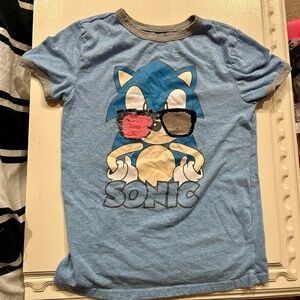 Sonic the Hedgehog Flip Sequin Sunglasses Short Sleeve Graphic T-Shirt Blue
